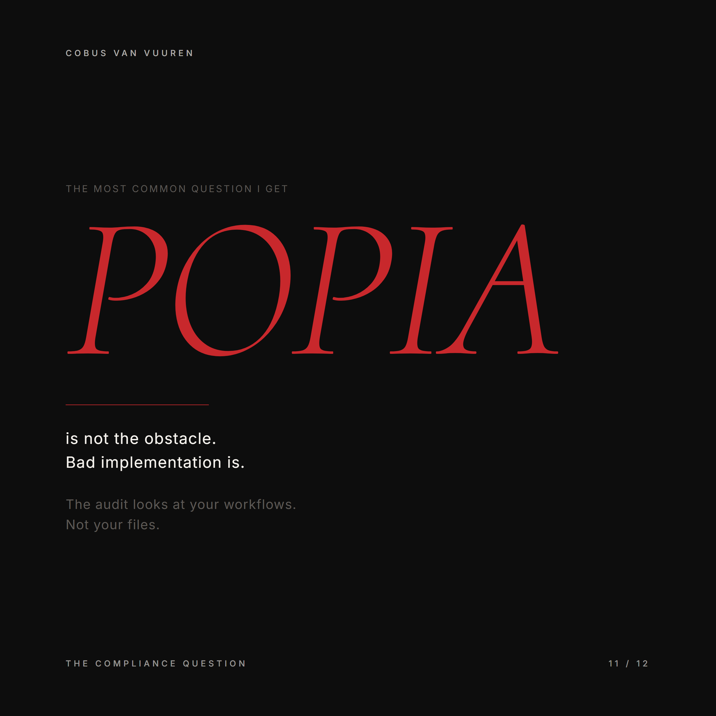 POPIA is not the obstacle to AI adoption. Bad implementation is. The audit looks at your workflows, not your files